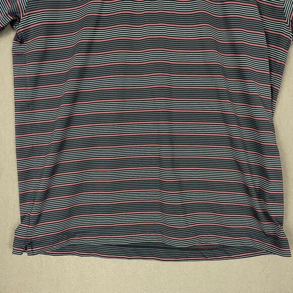 Nike Dri-Fit UV Polo Shirt Men's L Blue Striped Short Sleeve Golf Performance - Picture 5 of 15